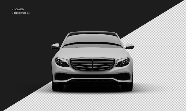 Isolated Realistic Elegant grey Matte Sedan Luxury City Car from Front View