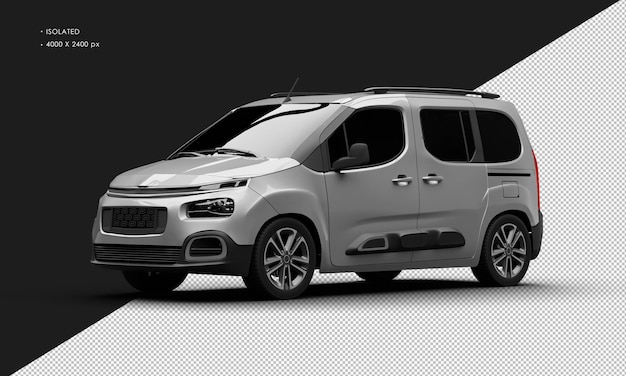 Isolated Realistic Grey Luxury Elegant Modern Van Car From Left Front View