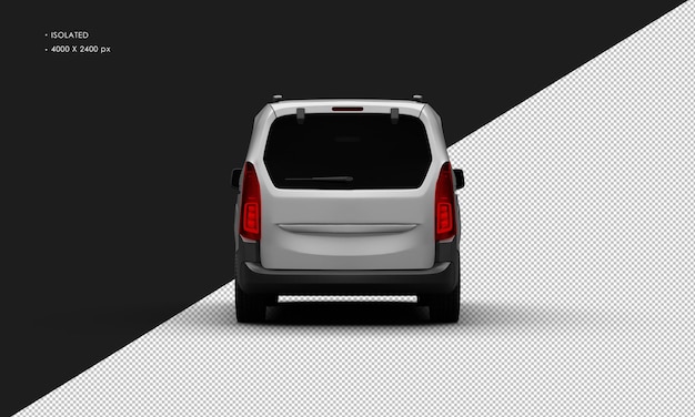 Isolated Realistic Grey Luxury Elegant Modern Van Car From Rear View