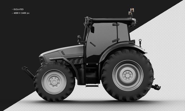 Isolated Realistic Matte black Metal Skidsteer loader from Left Side View