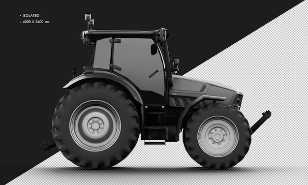 Isolated Realistic Matte black Metal Skidsteer loader from Right Side View