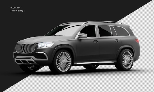 Isolated Realistic Matte Black Turbo Engine Ultimate Luxury Suv Car From Left Front View