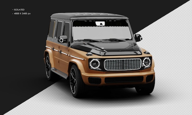 Isolated Realistic Matte Brown Electric Four Wheel Drive Luxury Suv Car From Right Front Angle View