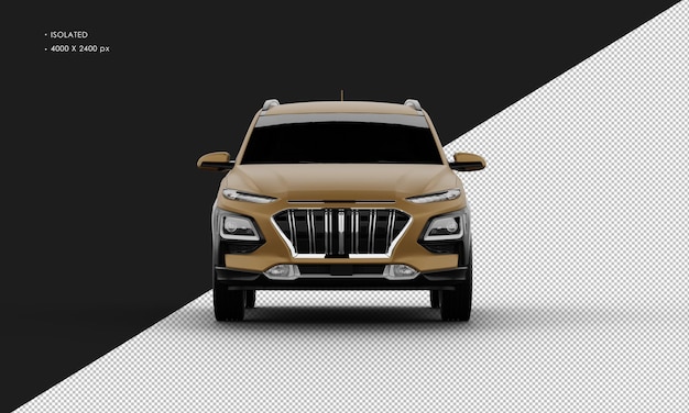 Isolated Realistic Matte brown Sport City SUV Car from Front View