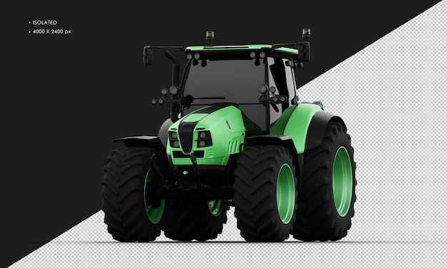 Isolated Realistic Matte green Metal Skidsteer loader from Left Front Angle View