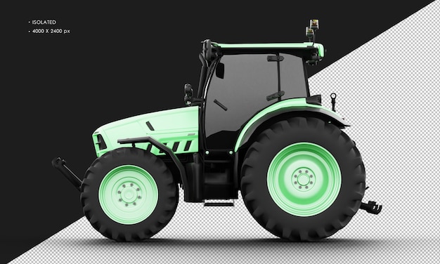 Isolated Realistic Matte green Metal Skidsteer loader from Left Side View