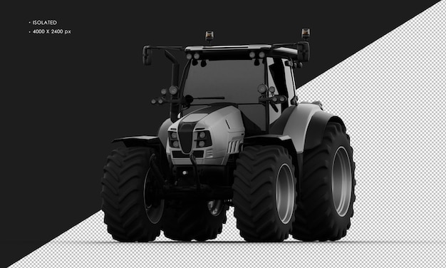 Isolated Realistic Matte grey Metal Skidsteer loader from Left Front Angle View