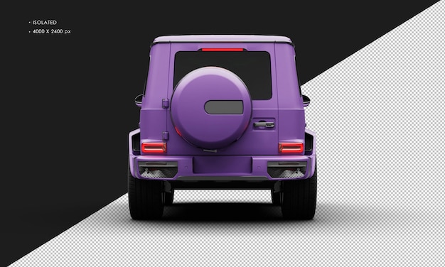 Isolated Realistic Matte Purple Twin Turbo Four Wheel Drive Luxury Suv Car From Rear View