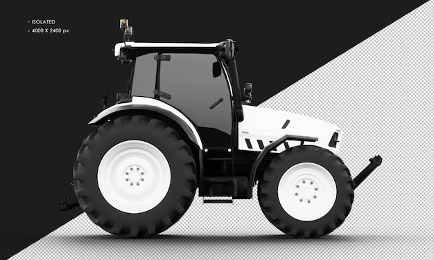 Isolated Realistic Matte white Metal Skidsteer loader from Right Side View