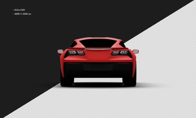 Isolated Realistic Metal red Titanium Modern Super Sport Car from Rear View