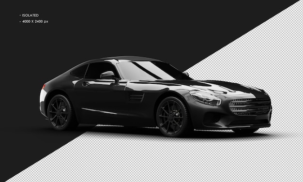 PSD isolated realistic metallic black luxury modern sport car from right front view