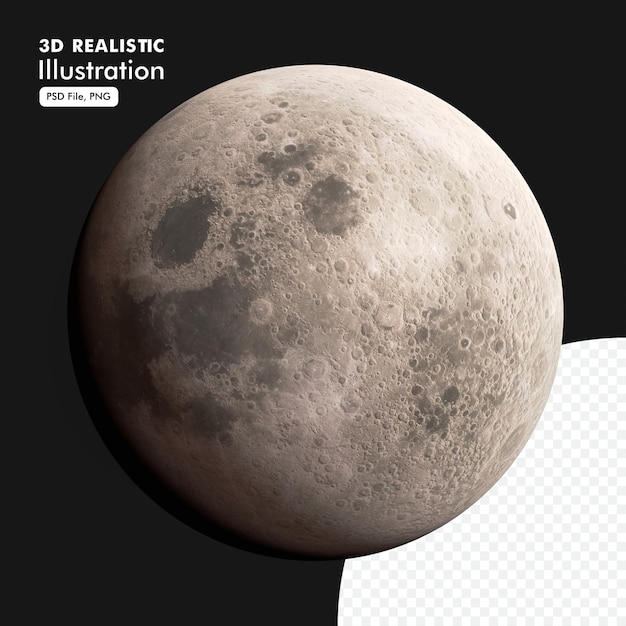 isolated realistic Moon illustration