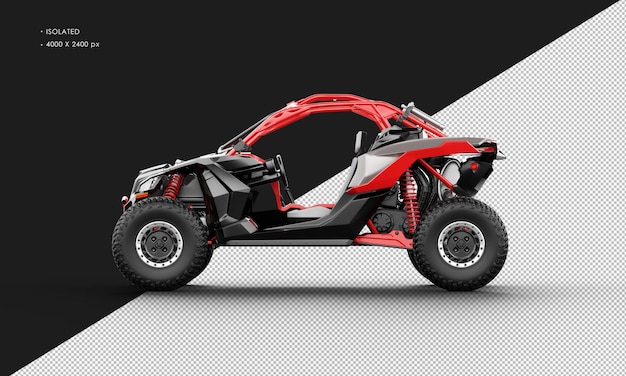 Isolated Realistic Red Buggy Offroad Sport Car From Left Side View