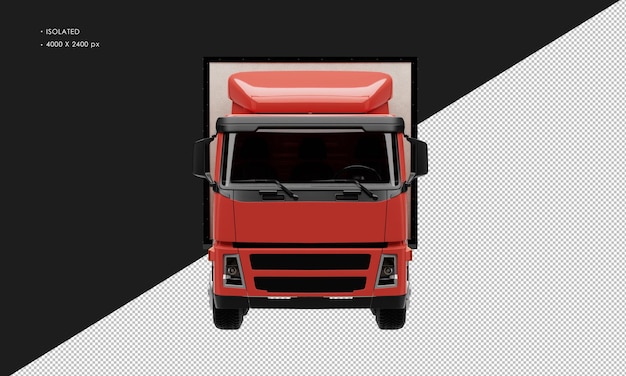 Isolated Realistic Red Truck from Front View