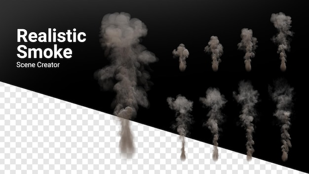 PSD isolated realistic set of smoke