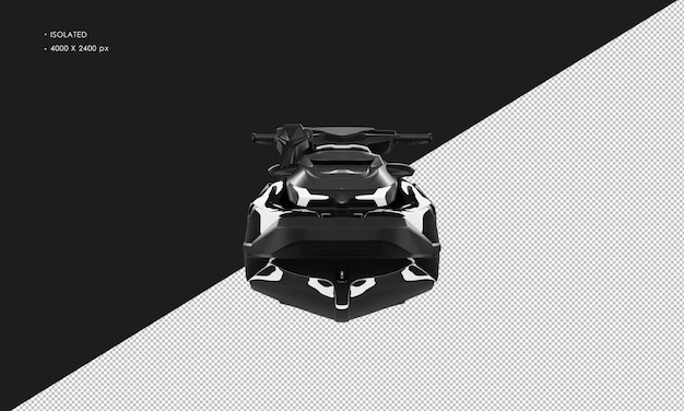 Isolated Realistic Shiny Black Sport Water Skijet from Front View