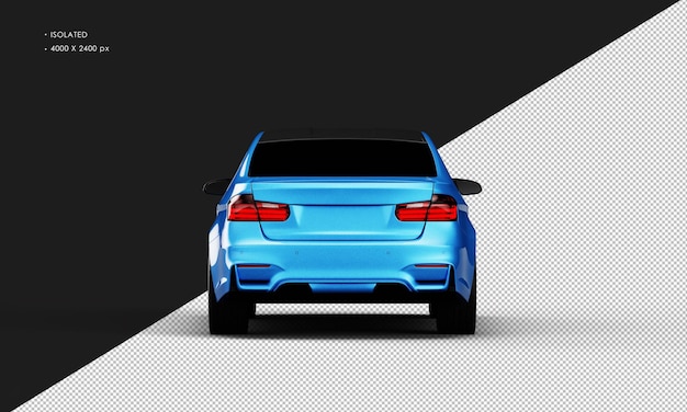 Isolated Realistic Shiny blue Elegant Sport City Car from Rear View