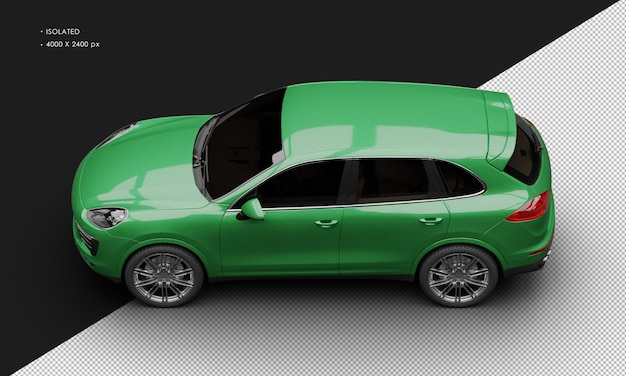 Isolated Realistic Shiny green Luxury Modern Sport Car from Top Left View