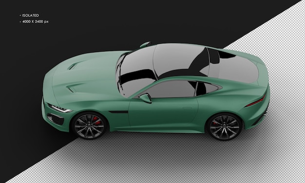 Isolated Realistic Shiny green Modern City Super Sport Car from Top Left View