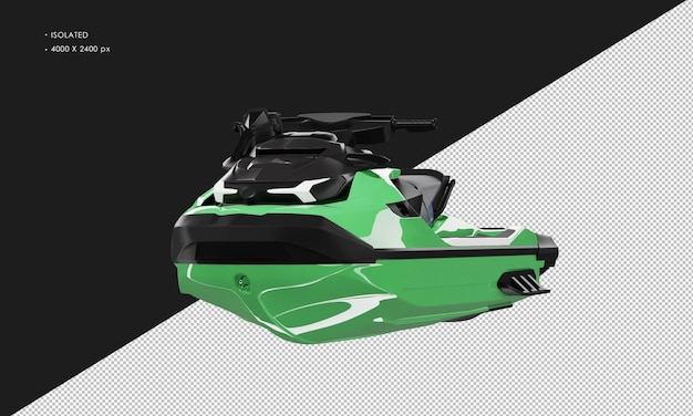 Isolated Realistic Shiny green Sport Water Skijet from Left Front Angle View