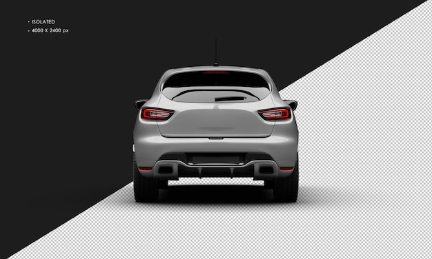 Isolated Realistic Shiny Metalic grey Modern City Sport Car from Rear View