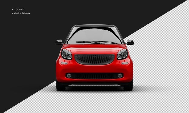 Isolated Realistic Shiny Metalic red Modern Sport Mini City Car from Front View