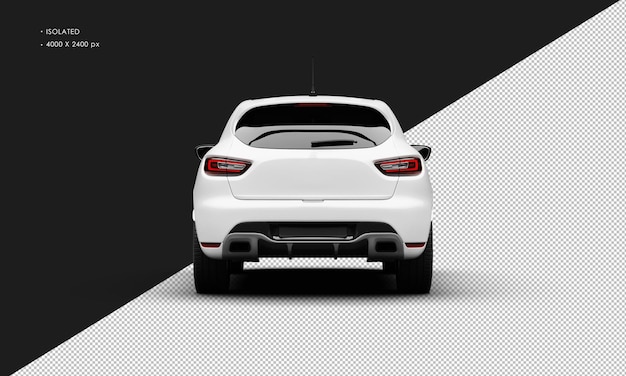 Isolated Realistic Shiny Metalic white Modern City Sport Car from Rear View