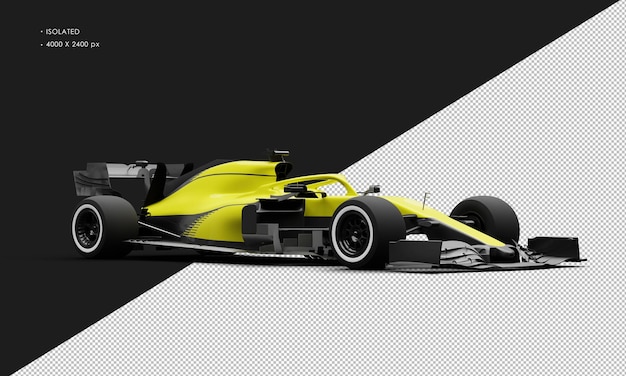 Isolated Realistic Shiny Metalic yellow Speed Racing Sport Car from Right Front View