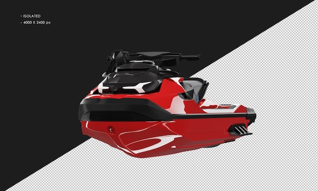 Isolated Realistic Shiny red Sport Water Skijet from Left Front Angle View