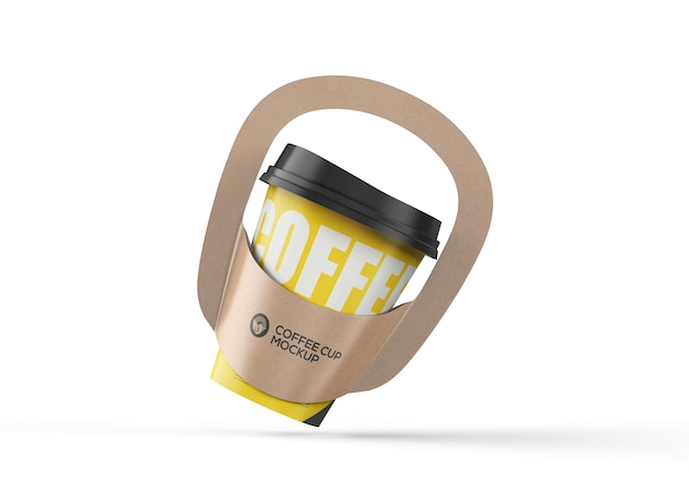 Isolated Realistic Take away paper coffee cup mockup PSD Template