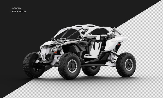 Isolated Realistic White Buggy Offroad Sport Car From Left Front View