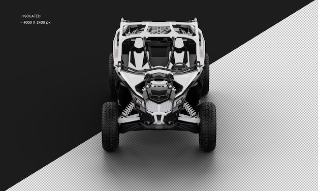 Isolated Realistic White Buggy Offroad Sport Car From Top Front View