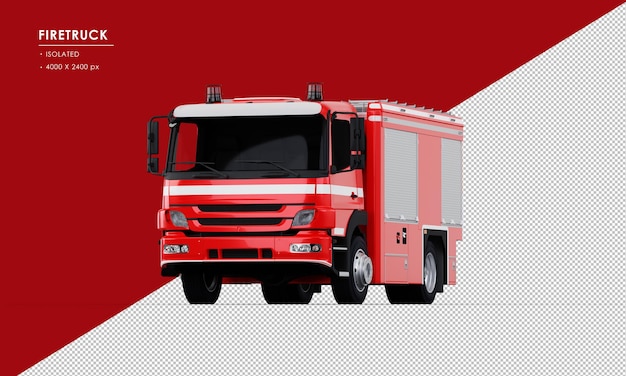 Isolated Red Firetruck from Front Angle View