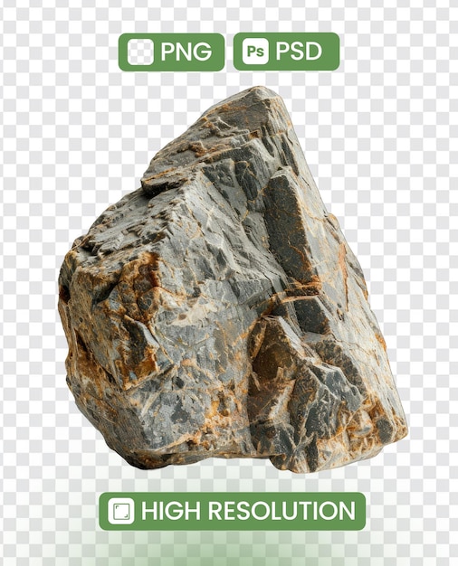 Isolated Rock PNG on Transparent Background Solid and Textured Stone Illustration for Design Projects