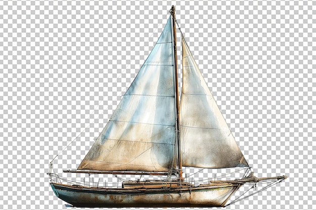 Isolated sailboat on transparent background