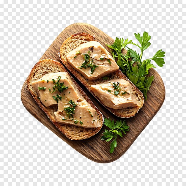 PSD isolated sandwich featuring chicken liver pate on a clean transparent background