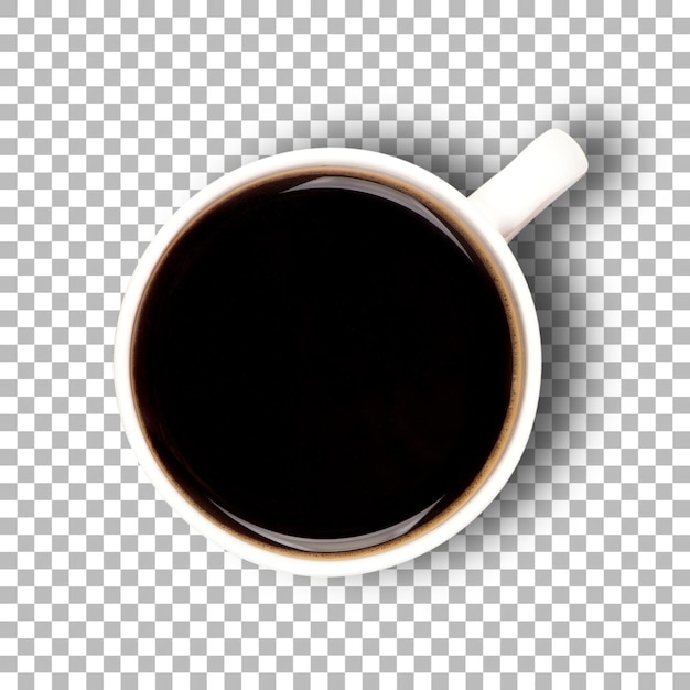 PSD isolated shot of a cup of black coffee on transparent background