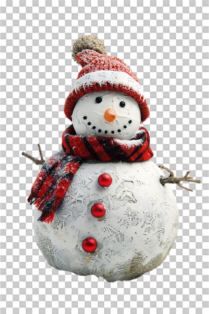 PSD isolated snowman against transparent background