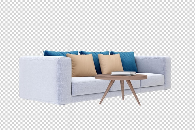 Isolated sofa in 3d rendering