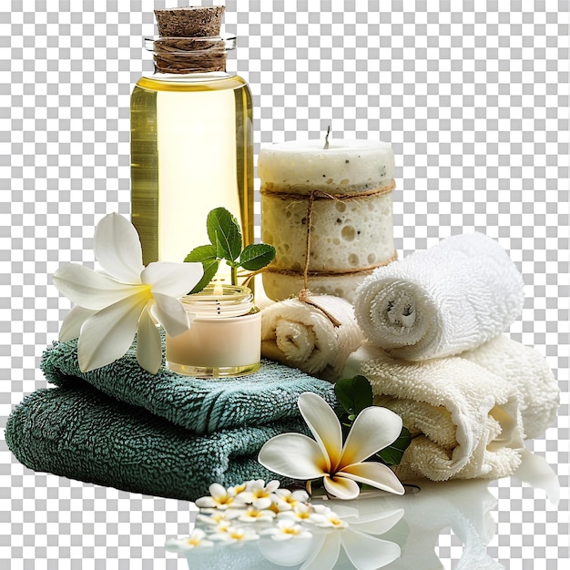 PSD isolated spa products on transparent background