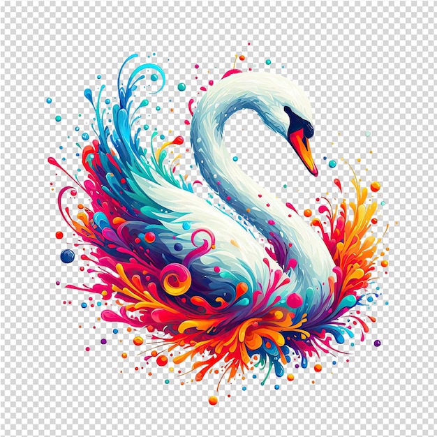 isolated swan vector png background