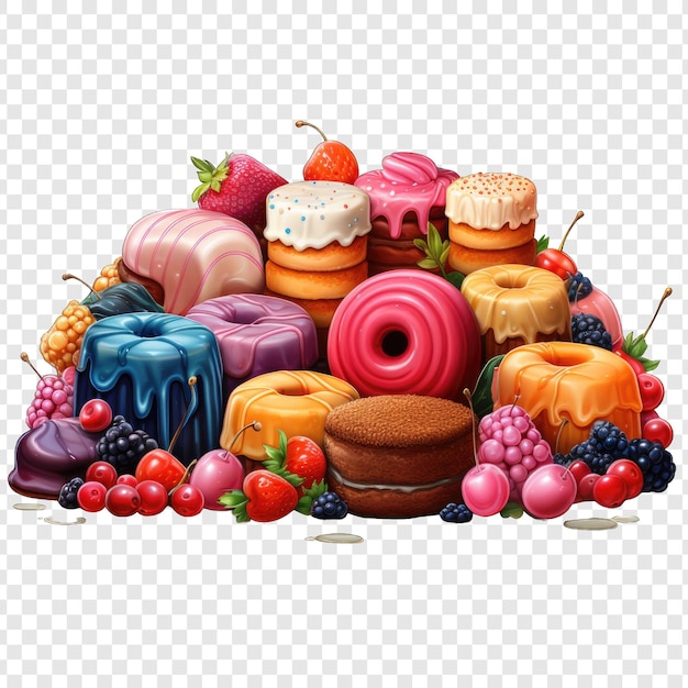 PSD isolated sweets style png with white background minimalist generative ia