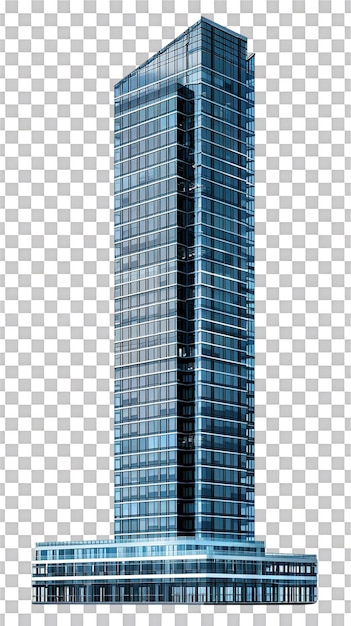 PSD isolated tall city building on transparent background