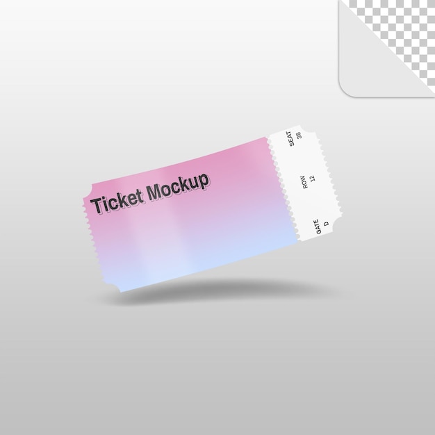 isolated ticket mockup