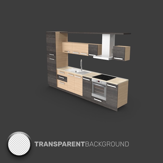 PSD isolated transparent 3d furniture object without background