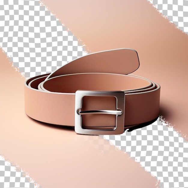 Isolated transparent background with male belt having metal buckle