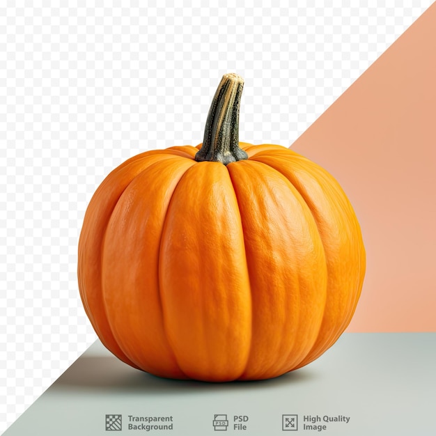 An isolated transparent background with an orange pumpkin