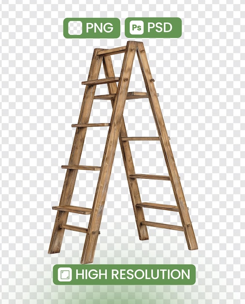 PSD isolated transparent background with a reliable ladder symbol of progress and reaching new heights concept