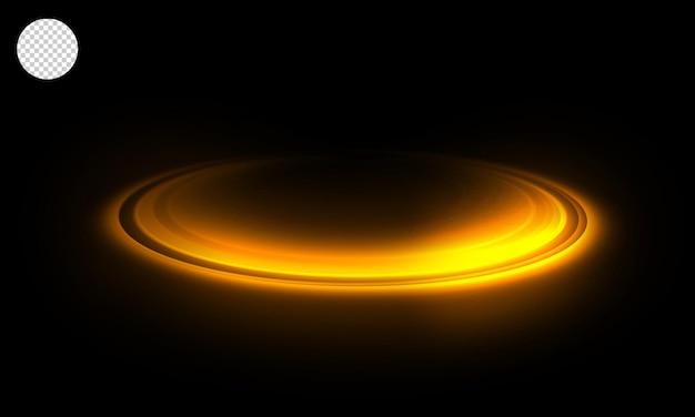 Isolated transparent yellow magic circle light effect