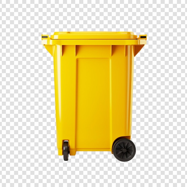 isolated trash garbage bin with transparent background